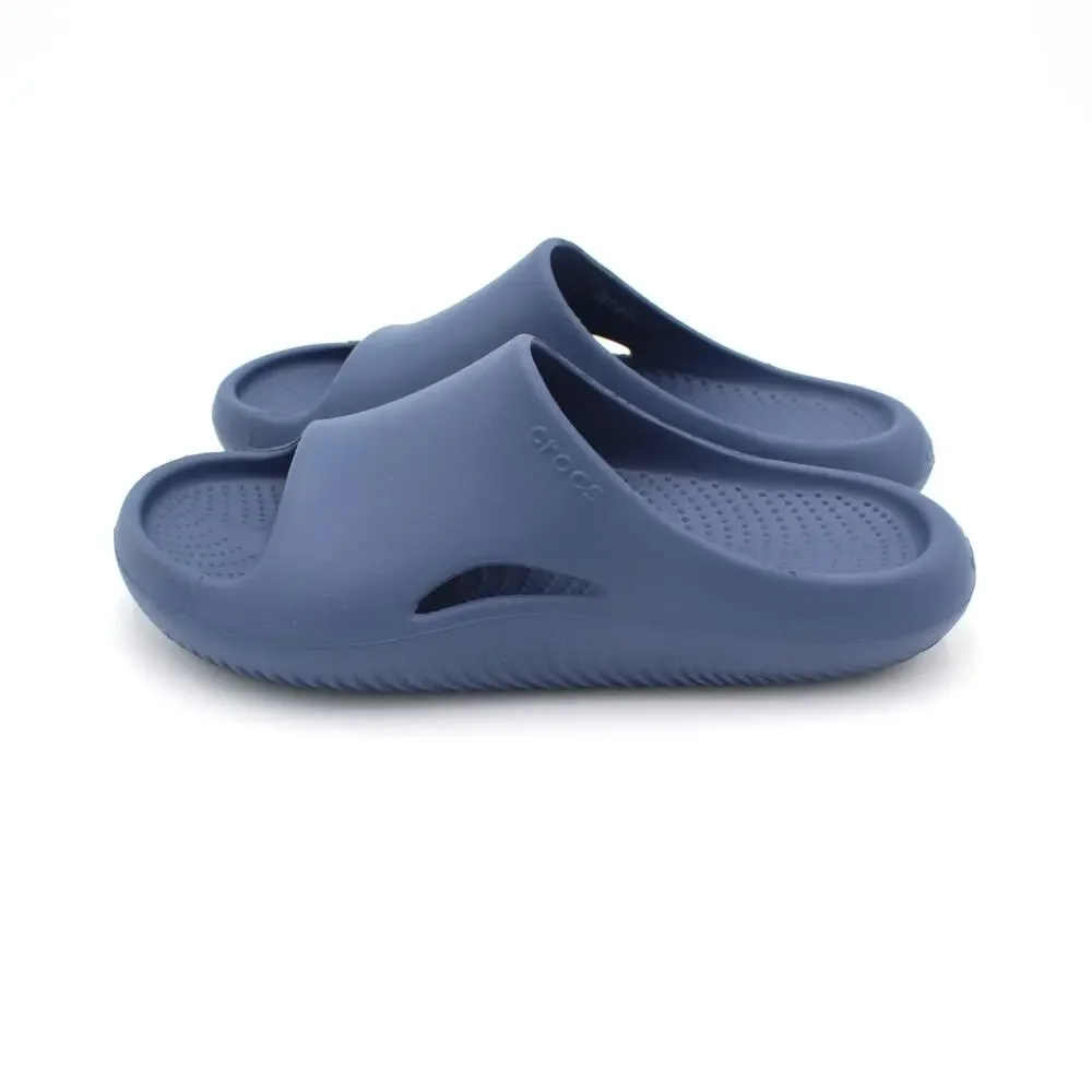Crocs Mellow Recovery Slides Mens 9 Womens 11 Blue Comfort Sandals Casual